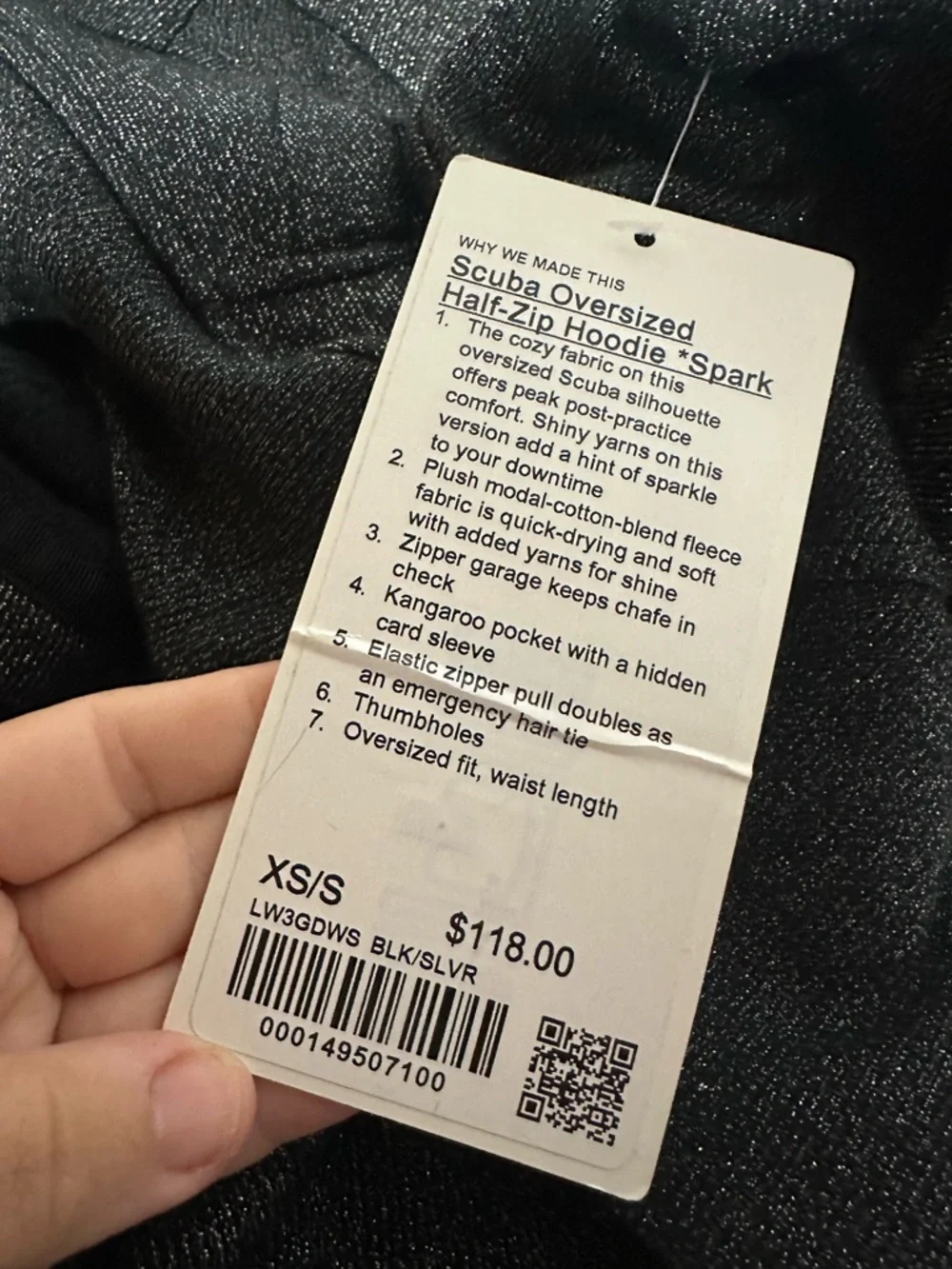 Lululemon Athletica Scuba Oversized Half Zip Hoodie- Sparkle